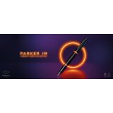 Parker IM Vibrant Rings vulpen medium, zwart met oranje accenten