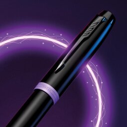 Parker IM Vibrant Rings stylo plume fin, noir avec accents pourpres