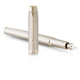 Parker IM Monochrome stylo plume Champagne, fine, giftbox