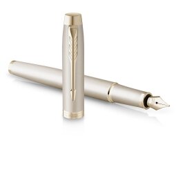 Parker IM Monochrome stylo plume Champagne, fine, giftbox