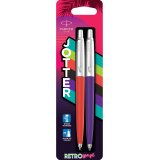 Parker Jotter Originals balpen 80'S Retro Wave, blister van 2 stuks (oranje en paars)