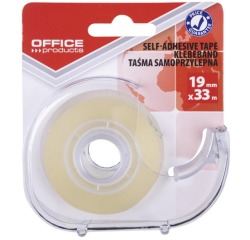 OFFICE products ruban adhésif, 19 mm x 33 m, avec dérouleur, transparent, sous blister