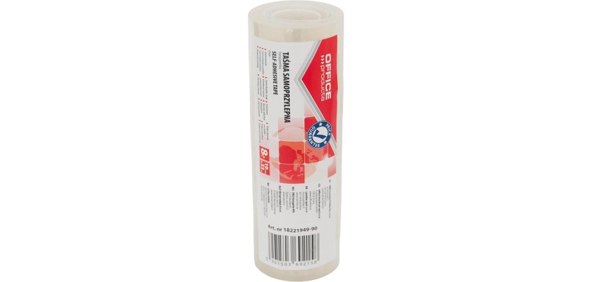 OFFICE products adhesive tape, 19 mm x 33m, transparent, pack of 8 pieces