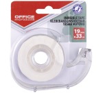 OFFICE products plakband, 19 mm x 33m, transparant mat, blister met 1 afroller met 1 rolletje