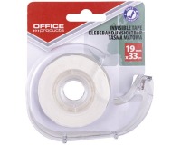 OFFICE products adhesive tape, 19 mm x 33 m, matte transparent, blister with 1 dispenser and 1 roll