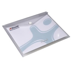 Rexel Ice Druckknopfmappe A5 transparent 5 Stück