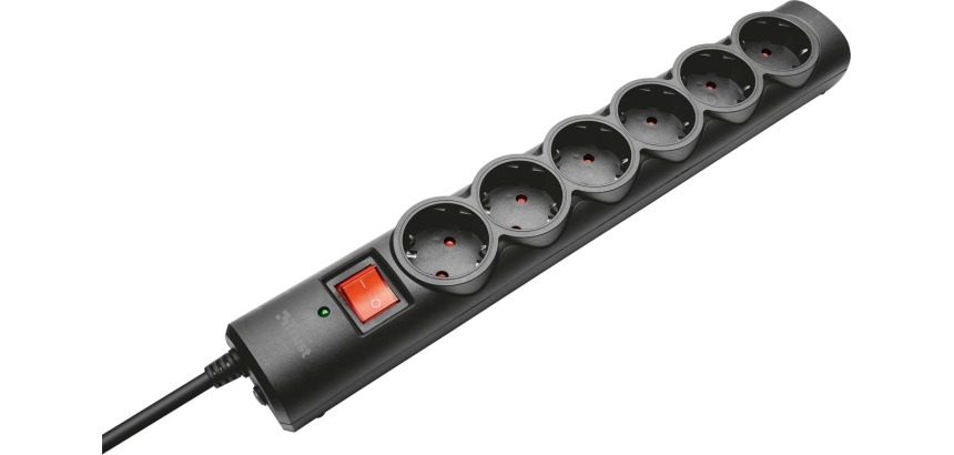 Trust Surge Guard Steckdosenleiste, 6 Steckdosen mit Überspannungsschutz