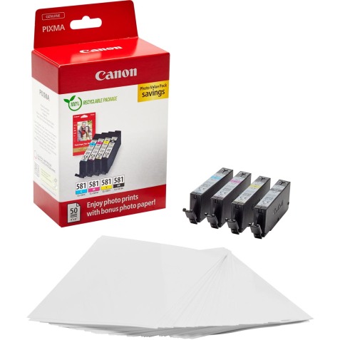 Canon cartouche d'encre CLI-581, 200 - 259 pages, OEM 2103C006, 4 couleurs