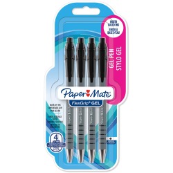 Paper Mate stylo bille Flexgrip Gel, blister de 4 pièces, noir