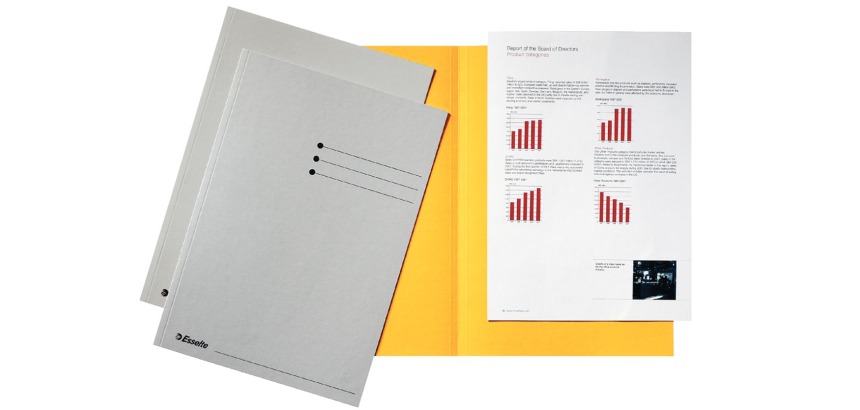 Esselte chemise de classement, gris, carton de 180 g/m², paquet de 100 pièces