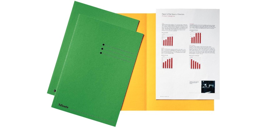 Esselte chemise de classement, vert, carton de 180 g/m², paquet de 100 pièces