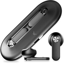 Ksix écouteurs Bluetooth Premium Leaf, station de charge inclus, noir