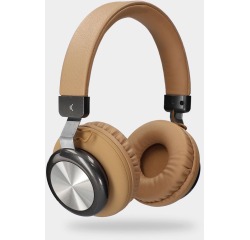 Ksix draadloze hoofdtelefoon met geïntegreerde microfoon, speeltijd: 6 uur, bruin