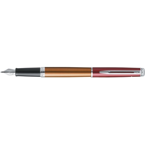 Waterman vulpen met fijne punt Hémisphère Vermillon met palladium detail
