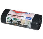 OFFICE products garbage bag, LDPE, 22 microns, 60 liters, black, roll of 20 pieces