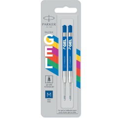 Recharge encre gel Parker Quink Economic Medium bleu blister 2 pièces