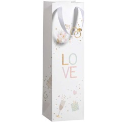 Geschenkzak Love, voor fles, 9 x 36 x 13 cm