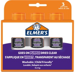 Elmer's verdwijnende lijmstick van 6 g, blister van 3 stuks, paars