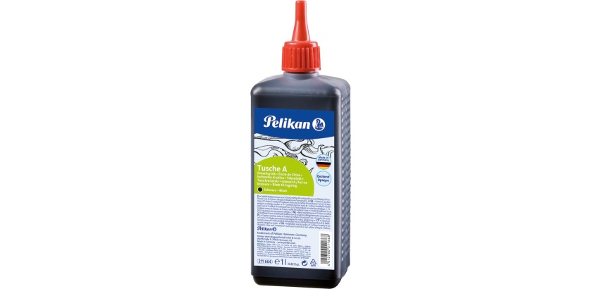 Pelikan China ink, black, bottle with pour spout 1 l