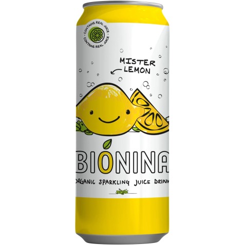 Bionina Mister Lemon, canette de 33 cl, paquet de 12 pièces