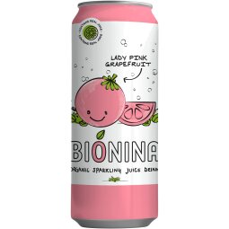 Bionina Lady Pink Grapefruit, canette de 33 cl, paquet de 24 pièces