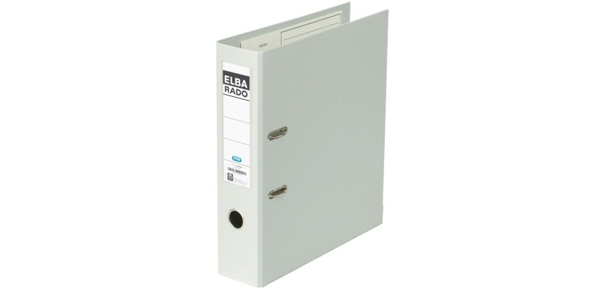 Elba Rado Plast binder, gray, 8 cm spine