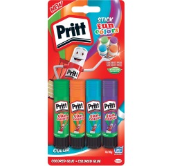 Pritt bâton de colle Fun Colors 10 g, blister de 4 pièces