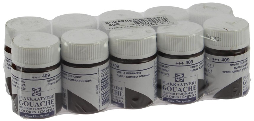Talens Extra Fine gouache 16 ml bottle, burnt umber