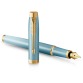 Parker IM Rituals, stylo plume, turquoise GT, fine, giftbox