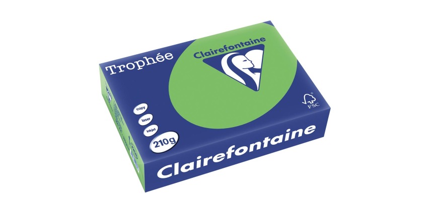 Clairefontaine Trophée Intens, gekleurd papier, A4, 210 g, 250 vel, grasgroen