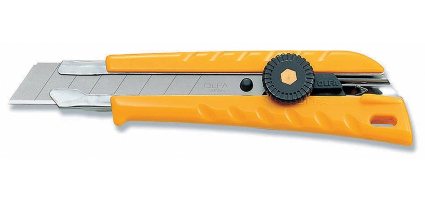 Olfa Cutter L-1 Green, 18 mm, yellow