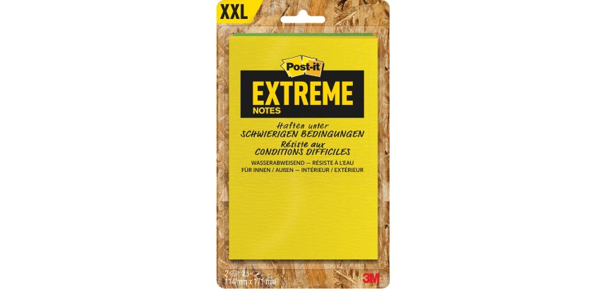 Post-it® Extreme Notes, ft 114 mm  x 171 mm, 2 blocs de 25 feuilles, couleurs assorties