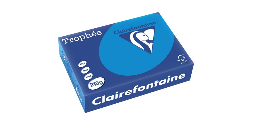 Clairefontaine Trophée Intens, gekleurd papier, A4, 210 g, 250 vel, turkoois