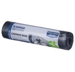 DONAU PROFESSIONAL trash bag, 31 microns, 69 x 62 cm, 60 liters, black, pack of 10 pieces