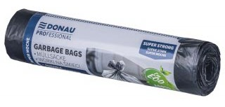 DONAU PROFESSIONAL trash bag, 31 microns, 69 x 62 cm, 60 liters, black, pack of 10 pieces