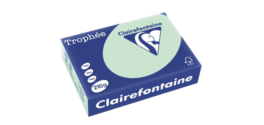 Clairefontaine Trophy Pastel, colored paper, A4, 210 gsm, 250 sheets, green