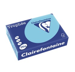 Clairefontaine Trophée Pastel, papier couleur, A4, 210 g, 250 feuilles, bleu vif
