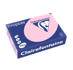 Clairefontaine Trophée Pastel, papier couleur, A4, 210 g, 250 feuilles, rose