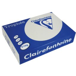 Clairefontaine Trophée Pastel, gekleurd papier, A4, 210 g, 250 vel, lichtgrijs