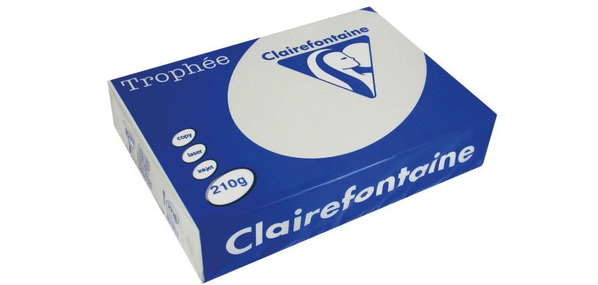 Clairefontaine Trophée Pastel, colored paper, A4, 210 g, 250 sheets, light gray
