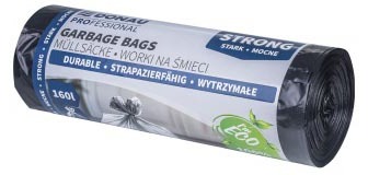 DONAU PROFESSIONAL garbage bag, 35 microns, size 90 x 110 cm, 160 liters, black, pack of 10 pieces