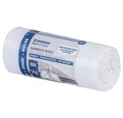 DONAU PROFESSIONAL garbage bag, 12 microns, size 56 x 44 cm, 20 liters, white, pack of 20 pieces