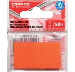 OFFICE products index, 25 x 43 mm, sachet suspendu de 50 pièces, orange