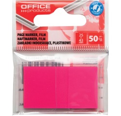 OFFICE products index, 25 x 43 mm, sachet suspendu de 50 pièces, rose