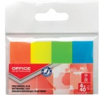 OFFICE products index, 20 x 50 mm, ophangzakje van 4 x 40 tabs, geassorteerde kleuren