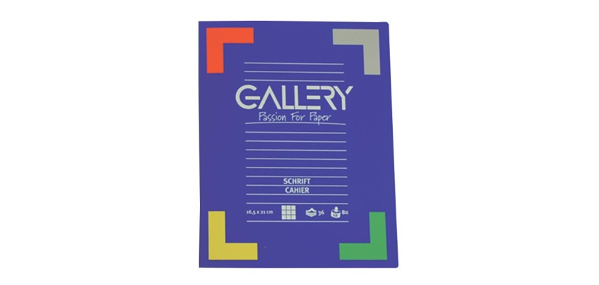 Gallery schrift, ft 16,5 x 21 cm, gelijnd, 72 bladzijden