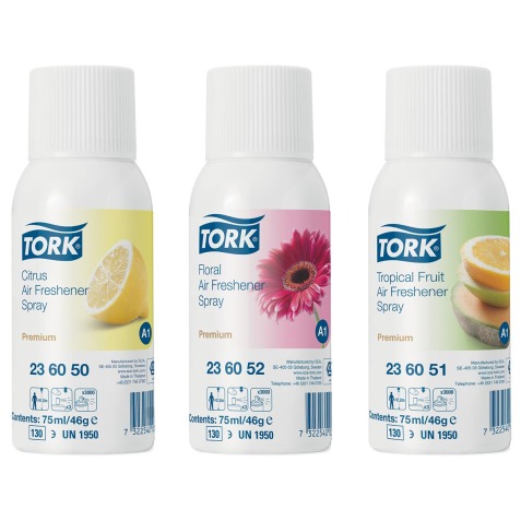 Tork recharge pour rafraîchisseur, parfums assorties, système A1, paquet de 12 pièces