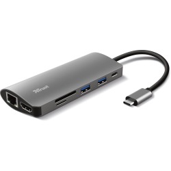 EN_Adaptador trust dalyx 7 en 1 multipuerto usb-c / hdmi / 2x usb-a / network / micro / micro sd / ethernet