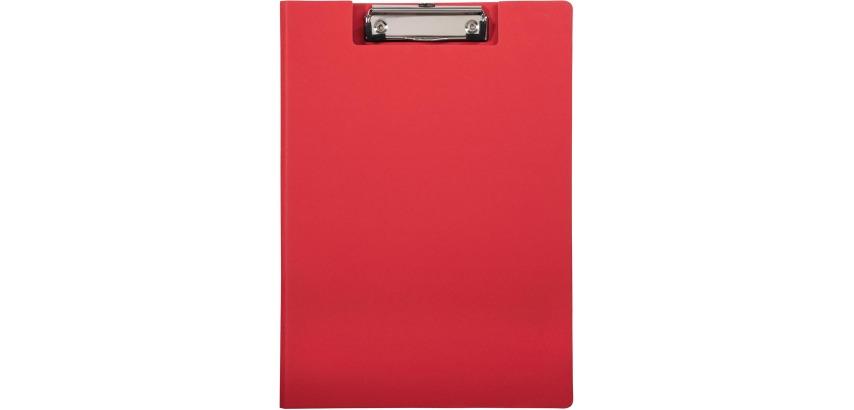 MAULbalance clipboard with cover A4 portrait reinforced cardboard 8mm spine red