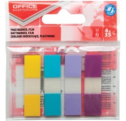 OFFICE products index, 12 x 43 mm, couleurs pastel assorties, sachet suspendu de 4 x 35 pièces